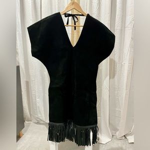 JAX N JOE (designer in Quebec City) suede fringe dress custom made (small)